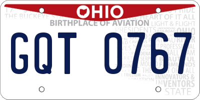 OH license plate GQT0767