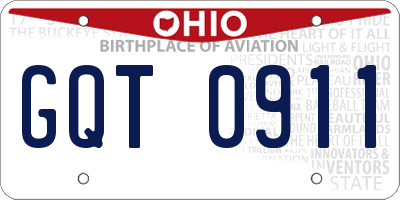OH license plate GQT0911