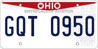 OH license plate GQT0950