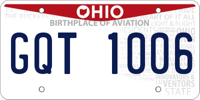 OH license plate GQT1006