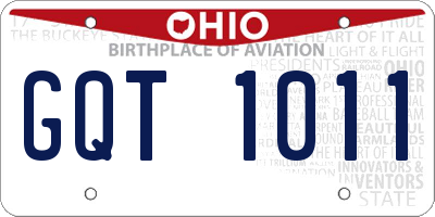 OH license plate GQT1011