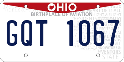 OH license plate GQT1067
