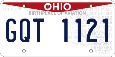 OH license plate GQT1121
