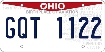 OH license plate GQT1122