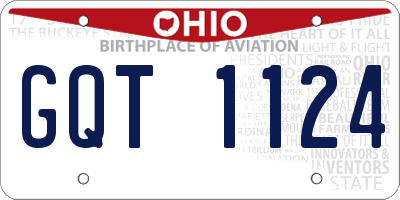 OH license plate GQT1124