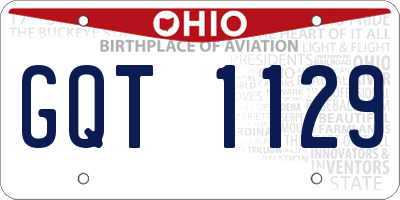 OH license plate GQT1129