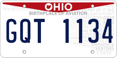 OH license plate GQT1134