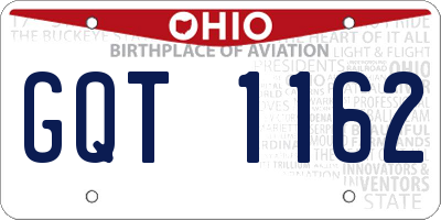 OH license plate GQT1162