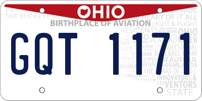 OH license plate GQT1171