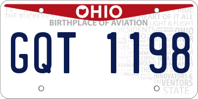 OH license plate GQT1198