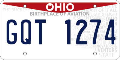 OH license plate GQT1274