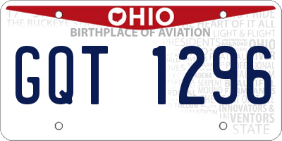 OH license plate GQT1296