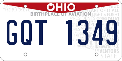 OH license plate GQT1349