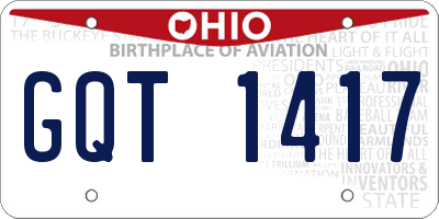 OH license plate GQT1417