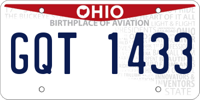OH license plate GQT1433