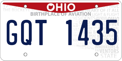 OH license plate GQT1435