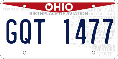 OH license plate GQT1477