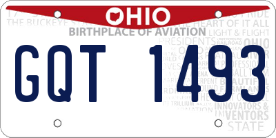 OH license plate GQT1493