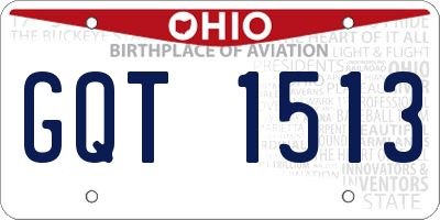 OH license plate GQT1513