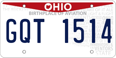 OH license plate GQT1514