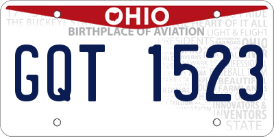 OH license plate GQT1523