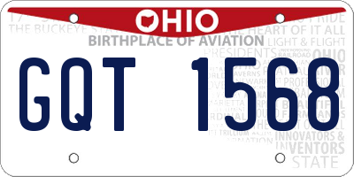 OH license plate GQT1568