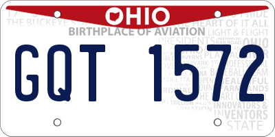 OH license plate GQT1572
