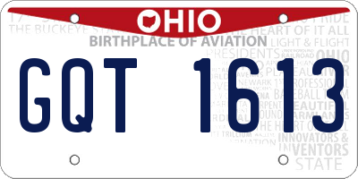 OH license plate GQT1613