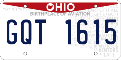 OH license plate GQT1615