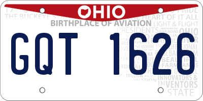 OH license plate GQT1626