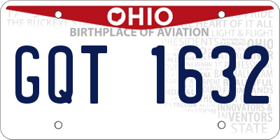OH license plate GQT1632