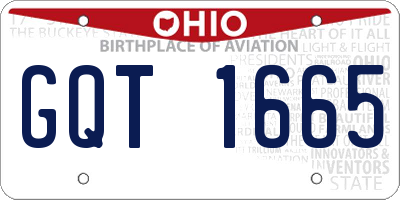 OH license plate GQT1665