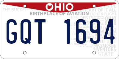 OH license plate GQT1694
