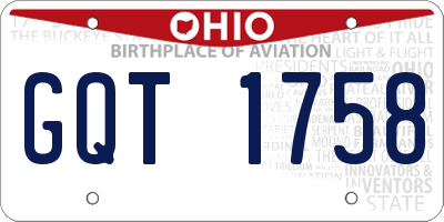 OH license plate GQT1758