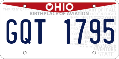 OH license plate GQT1795