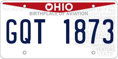 OH license plate GQT1873