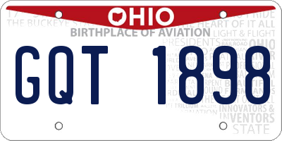 OH license plate GQT1898