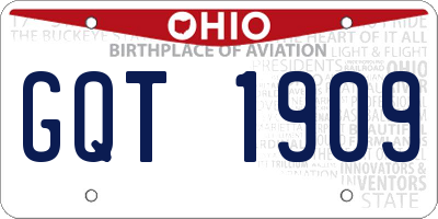 OH license plate GQT1909