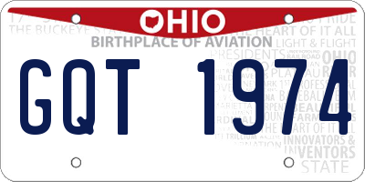 OH license plate GQT1974