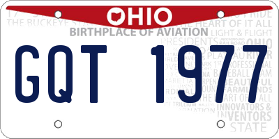 OH license plate GQT1977