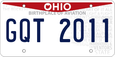 OH license plate GQT2011