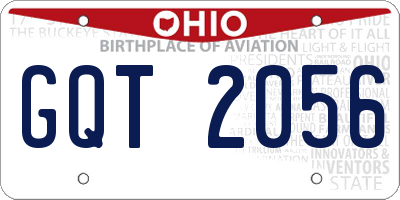 OH license plate GQT2056