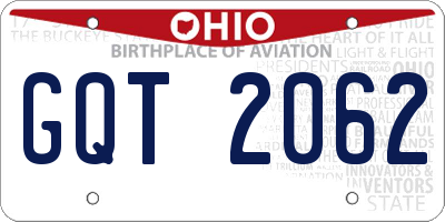 OH license plate GQT2062