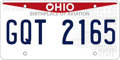 OH license plate GQT2165