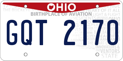 OH license plate GQT2170