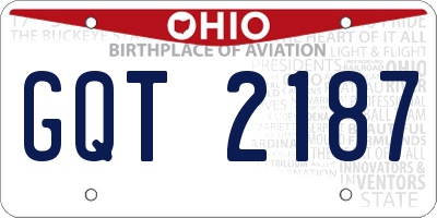 OH license plate GQT2187