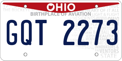 OH license plate GQT2273
