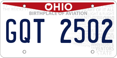 OH license plate GQT2502