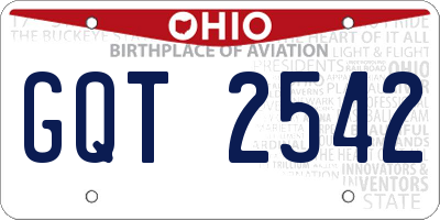 OH license plate GQT2542
