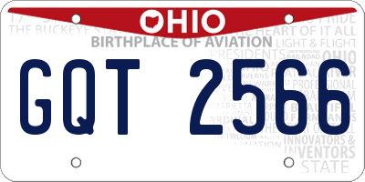 OH license plate GQT2566